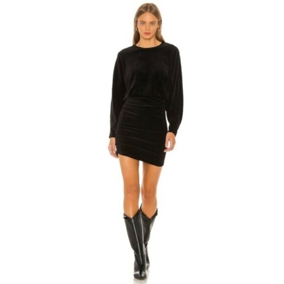 Iro Black Velvet Alamo Dress Women Size XS - Picture 2 of 9